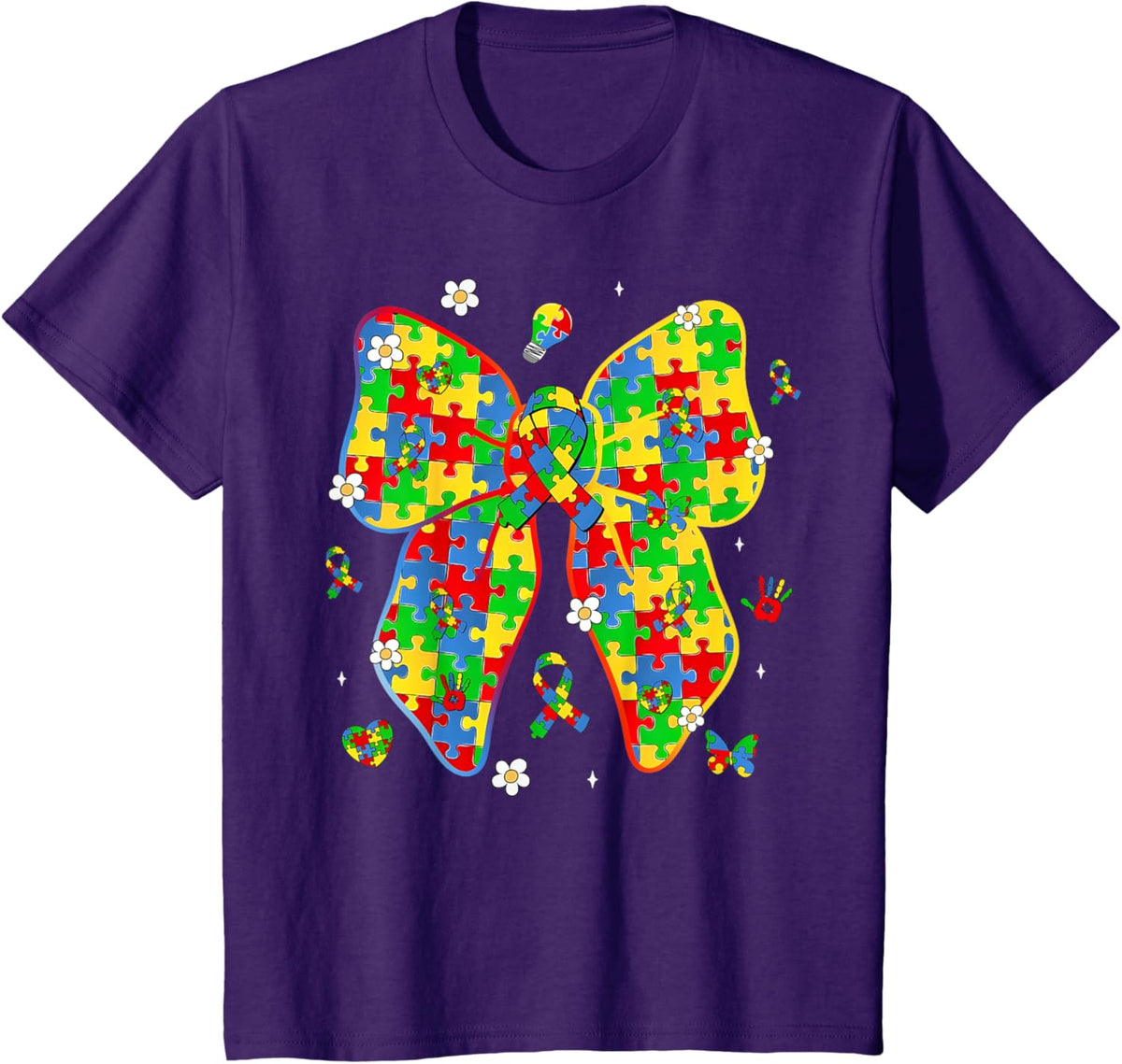 Autism Awareness Coquette Bow Puzzle Bow Women Kids Girl Boy