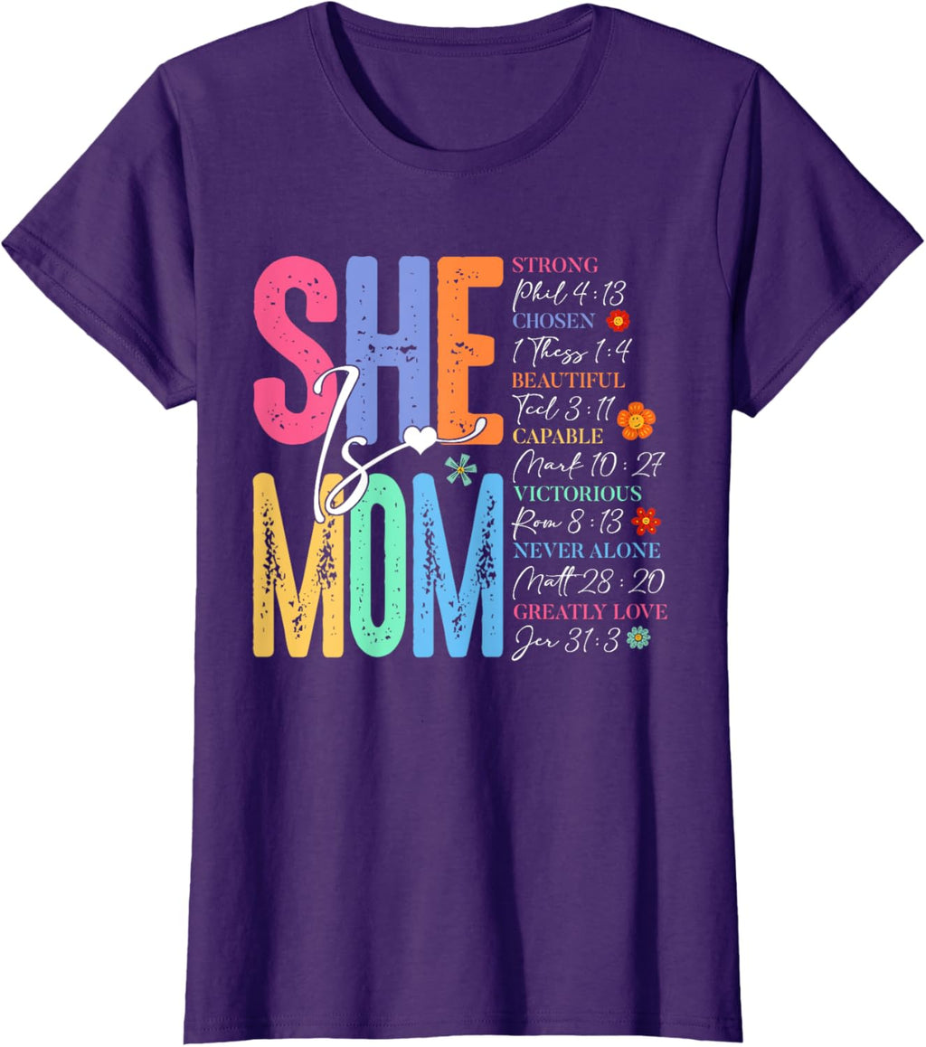 She Is Mom Christian Mother's Day Jesus Mama Religious Women