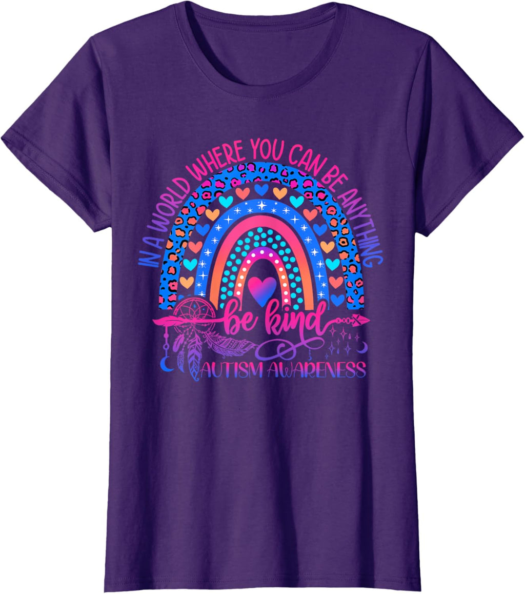 Autism Awareness Be Kind Leopard Rainbow Choose Kindness