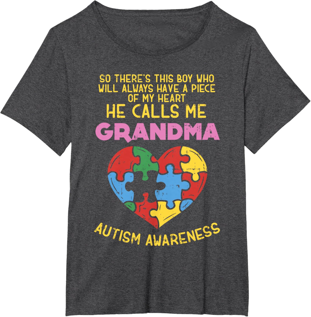 Grandma Autism Awareness Shirt Austistic Boy Piece My Heart