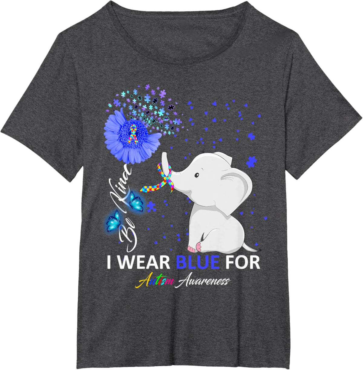 I Wear Blue Autism Awareness - Elephant Autism Awareness