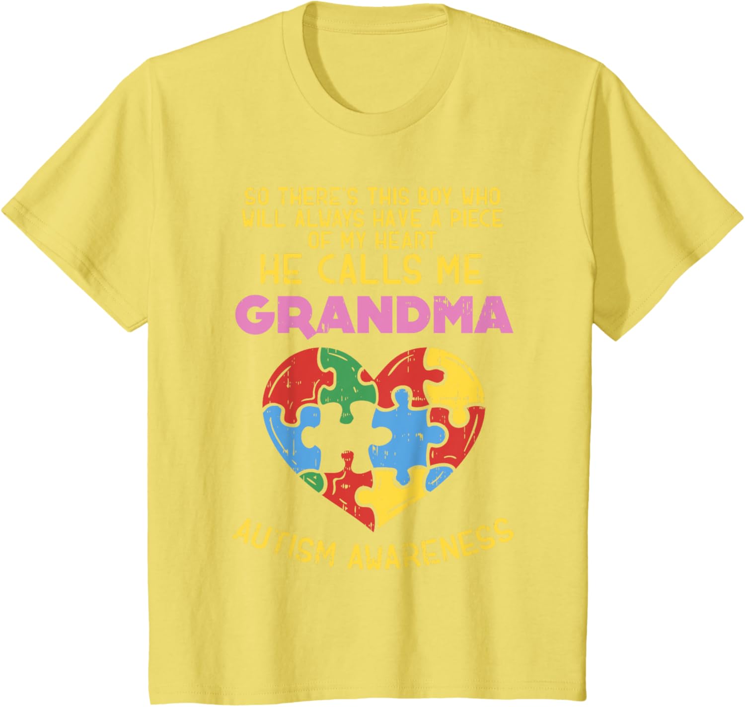 Grandma Autism Awareness Shirt Austistic Boy Piece My Heart