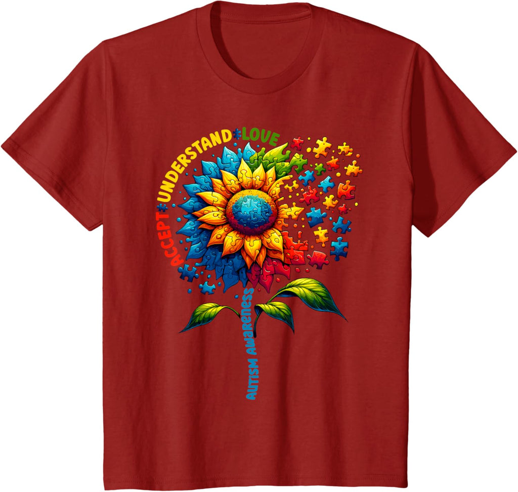Autism Awareness Sunflower Men Women kids Autism Sunflower