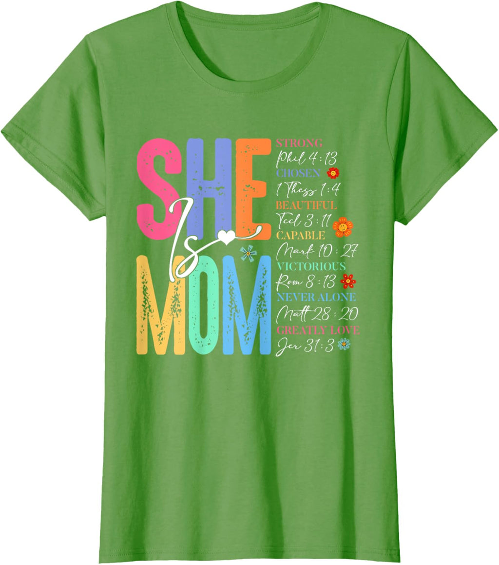 She Is Mom Christian Mother's Day Jesus Mama Religious Women