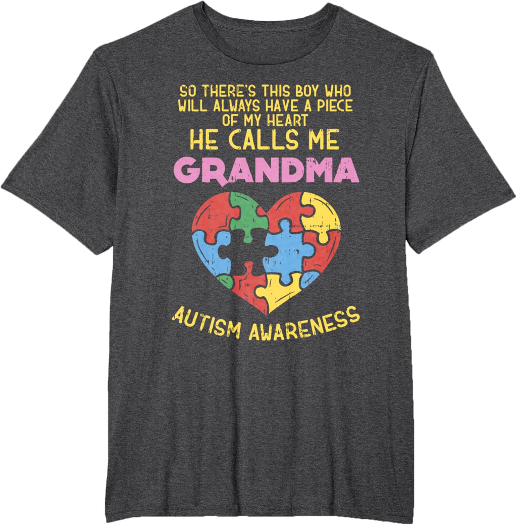 Grandma Autism Awareness Shirt Austistic Boy Piece My Heart