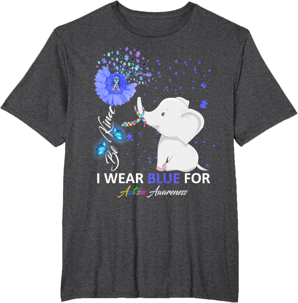 I Wear Blue Autism Awareness - Elephant Autism Awareness