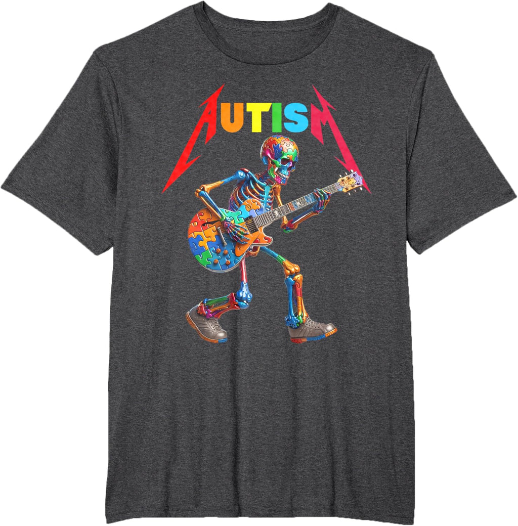 Autism Skeleton Guitar Rock Puzzle Music Autism Awareness