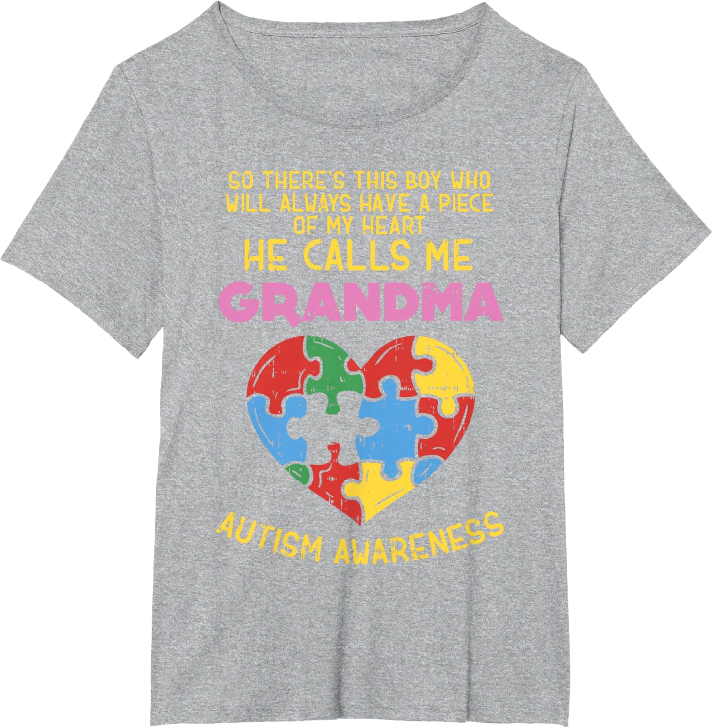 Grandma Autism Awareness Shirt Austistic Boy Piece My Heart