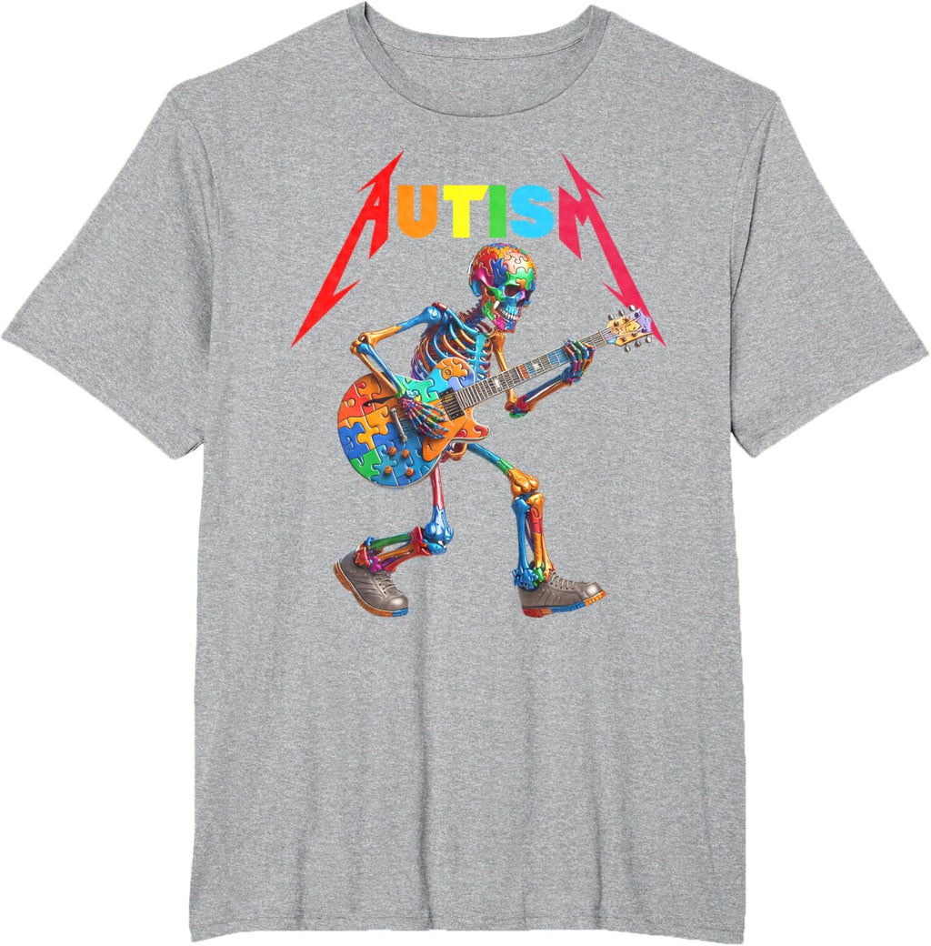 Autism Skeleton Guitar Rock Puzzle Music Autism Awareness