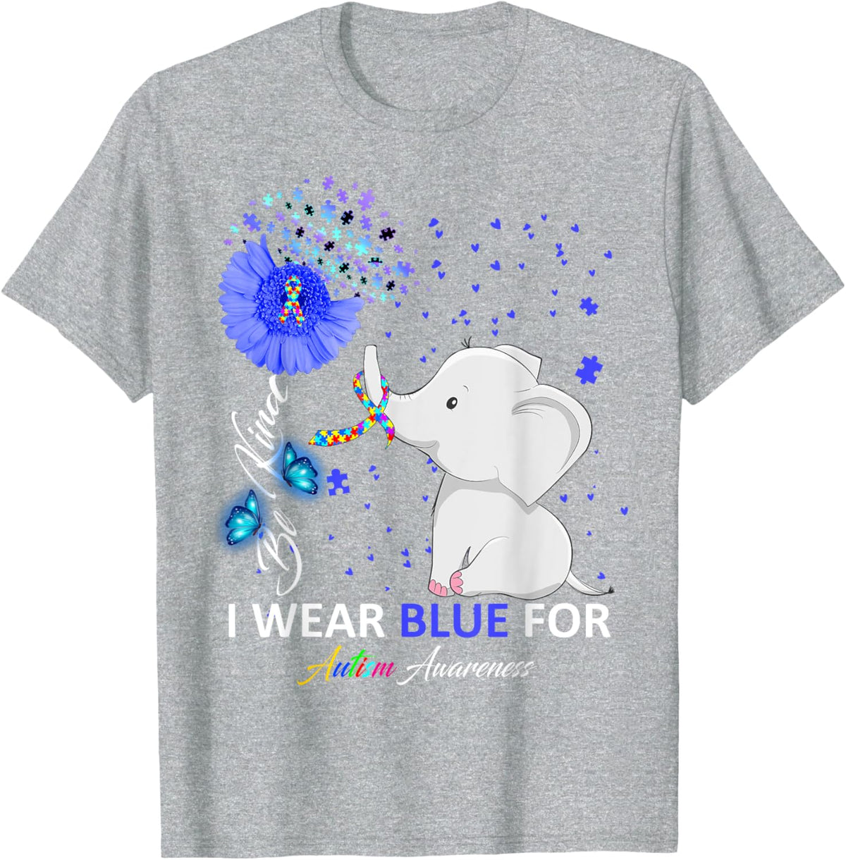 I Wear Blue Autism Awareness - Elephant Autism Awareness