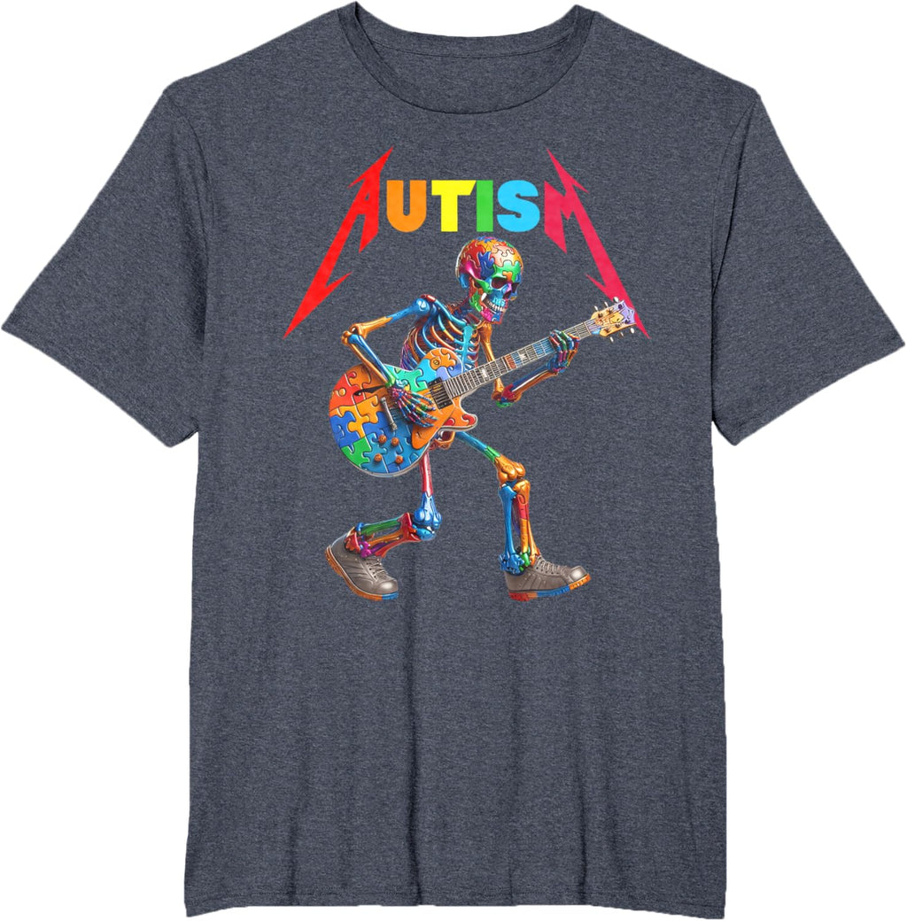 Autism Skeleton Guitar Rock Puzzle Music Autism Awareness