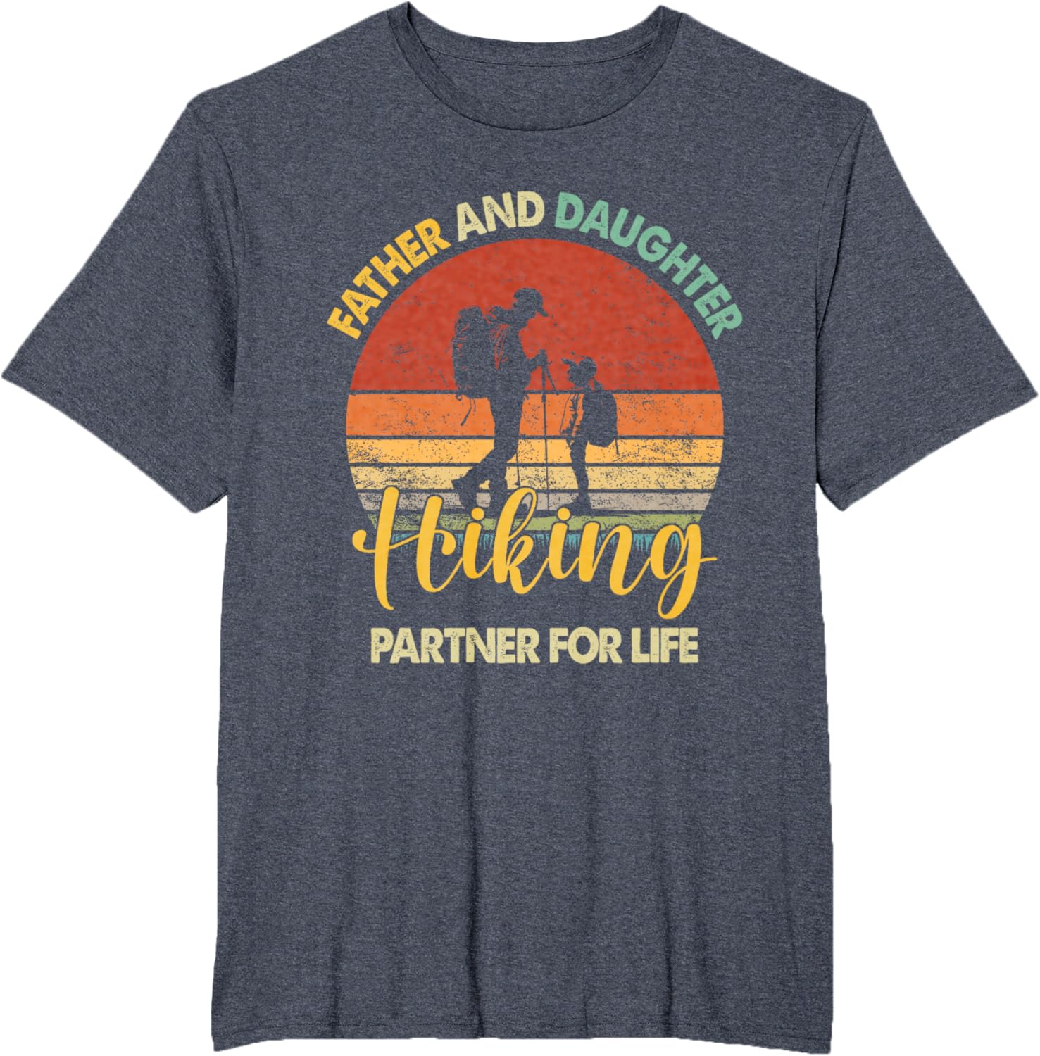 Retro Father Daughter Hiking Partner For Life Fathers Day